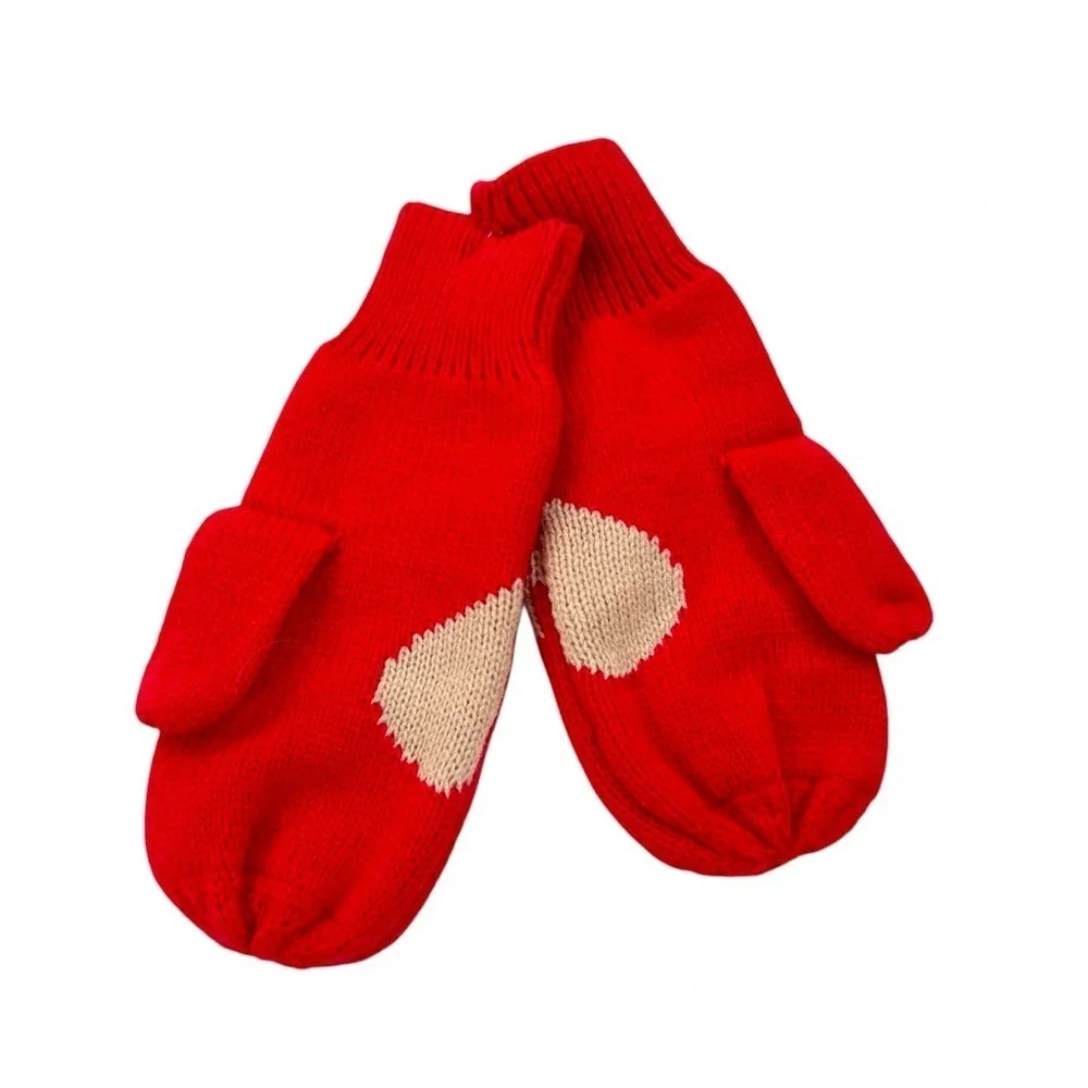 NWT Francesca’s Me and You Heart Knit Mittens Red